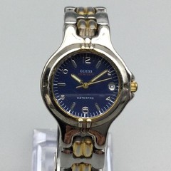 Vintage Guess Waterpro Womens Watch 26mm Blue Dial Two Tone Date New Battery 7″”