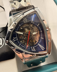 BIBI Luxury Automatic triangular Skeleton Watch 37mm– New with Box & Tags
