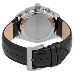 Seiko Chronograph Men’s Champagne Dial Tachymeter Black Leather Watch SSB383