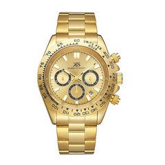 Kenneth Scott Men’s Multi Function Watch | Champagne Dial, Gold Case & Strap