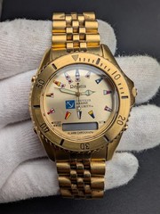 Rare Regatta by Telux Martime Flags Watch 500 ft WR Not Working For Repair