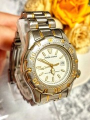 Working New SEIKO ALBA Aqua Gear Men’s Women’s Wristwatch Gold Silver Unisex
