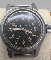 Vintage Bulova A17A Navigator Military Watch MIL-W-6433A Runs 32mm