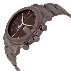 Gucci G-Chronograph Brown Dial Quartz Men’s Watch YA101341 PVD Steel Timepiece