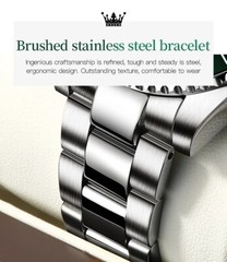 Waterproof Quartz Watch Men’s OLEVS Men Luminous Luxury Stainless Steel Strap