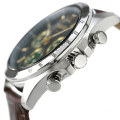 SEIKO Spirit SBTR017 Green Chronograph Quartz Leather band Men Watch New in Box