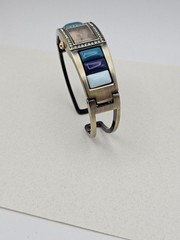 Beautiful Blue Cuff Watch pave’ diamonds Turquoise, blue and teal colors New