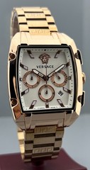 Vintage Men’s Versace Dominus Chrono Quartz White Dial Rose-Gold Plated Watch