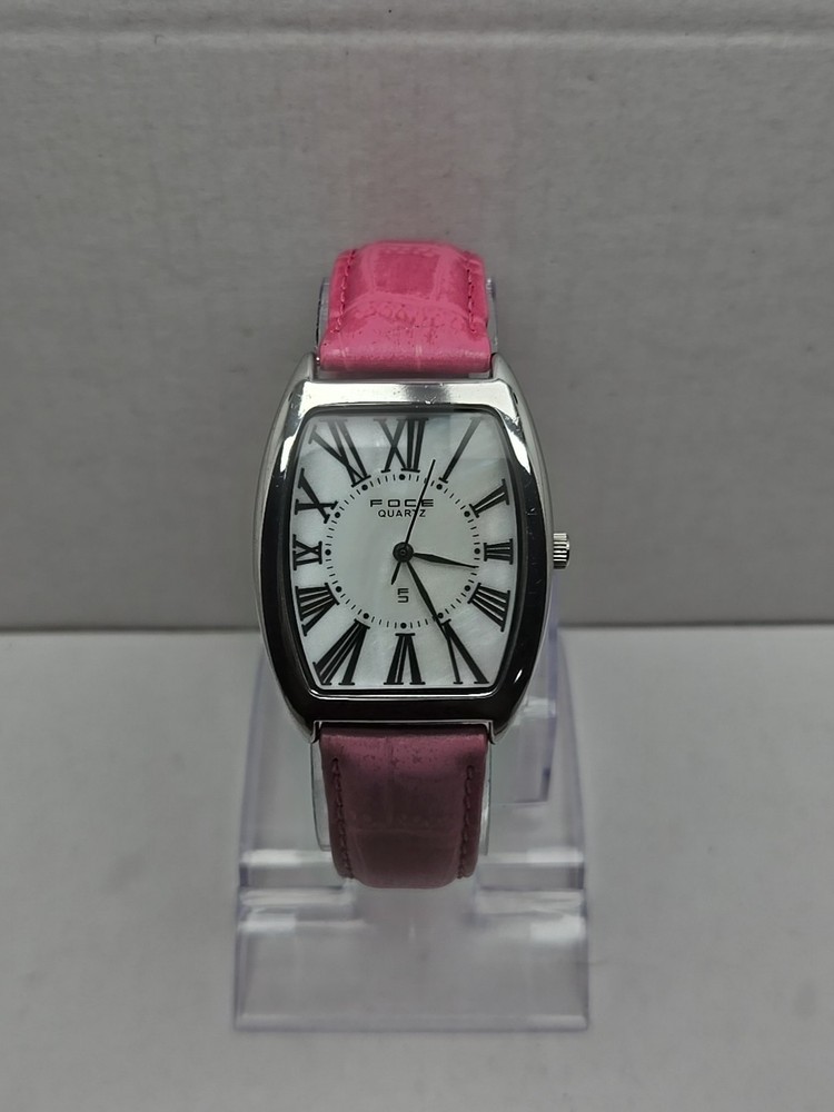 Womens Vintage Foce India Watch Silver Tone Mother Of Pearl Watch New Battery