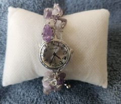 Strada Japanese Movement Amethyst Bracelet Watch 20cttw 7-8.5″ New In Box