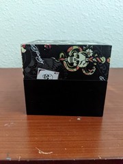 Ed Hardy Men’s Beaded Skull Matte Black Silicone Strap Analog 55mm Watch