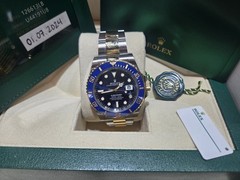 Rolex Submariner 126613LB Silver and Gold Oyster Bracelet with Blue Bezel