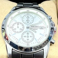 SEIKO 7T92-0DW0 SBTQ045 Chronograph White Dial Quartz Men’s Watch Japan Made