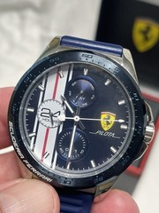 SCUDERIA FERRARI PILOTA MEN’s BLUE SILICONE WATCH w/ BOX