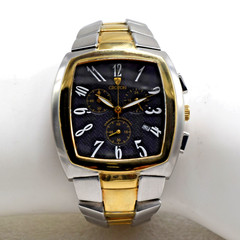 Distinguished Croton Two-Tone Steel Tonneau Sapphire Crystal Men’s Chronograph