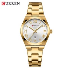 CURREN Women Quartz Watch Steel Roman Numerals Fashion Calendar Girls Wristwatch