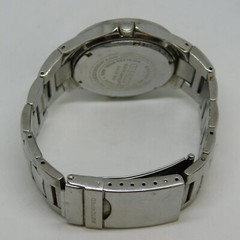 GUESS Waterpro G65376G Silver Tone Analog Men’s Watch Sz. 6 1/2″ New Battery