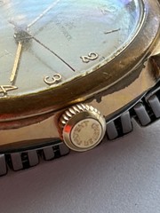 Vintage Tudor Oyster-Yorke 46110 Gold Plated Watch Red Second Hand Fixo-Flex