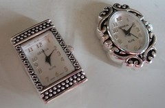 WOMEN’S FASHION 2 SILVER FINISH WATCH FACES FOR BEADING,RIBBON OR OTHER USE