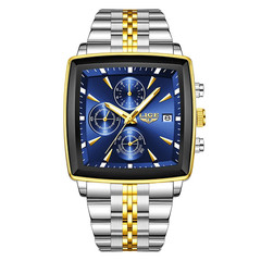 Stylish Luxury Men’s Watch – Square Dial, Waterproof, Chronograph, Luminous