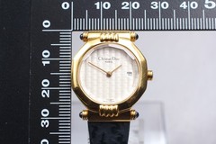 【NEAR MINT】Christian Dior 64151 Gold Plated Octagon Quartz Woman’ Watch