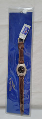 REEBOK Women 100M Silver Tone Watch Brown Leather Band NWT Stainless Steel Back