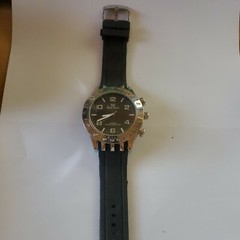 Mark Naimer Watch Mens Vintage Casual Work Watch Silver Tone 50mm XL