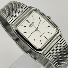 Vintage SEIKO Chronos Quartz 9021-5130 Square White Dial Men’s Watch New Battery