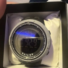 Activa Digital Quartz Sport Watch Alarm Date 30m Black Rubber Strap 48-51mm Box