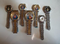 MEN WOMAN GOLD & SILVER FINISH JESUS, VIRGIN MARY GUADALUPE RELIGIOUS WATCH
