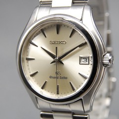 1999 [Near MINT] GRAND SEIKO 9F62-0A10 GS 35mm Silver Dial Date QZ Men’s Watch