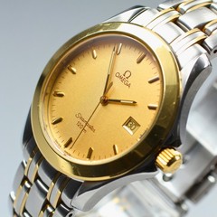 Vintage 1991 OMEGA Seamaster 120 168.1501 Men’s Quartz Watch 36mm Gold Date