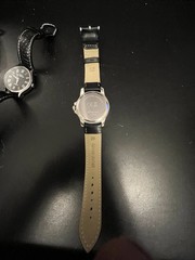 Ravel men’s quartz sports watch with a black leatherette strap Working