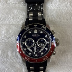 Invicta Pro Diver Chronograph 48mm Watch Pepsi Bezel Silicone Strap 44521 NIB