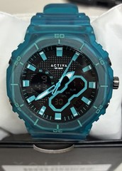 Activa Exon Men’s Quartz Analog/Digital Sport Watch 48mm 50m Blue Alarm