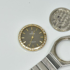 Concord Mariner for Parts Stainless Steel Diamond Bezel is 14k gold