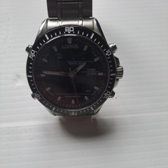 Men’s Lorus Ana digi watch 22mm stainless steel bracelet watch fits up to 220mm.