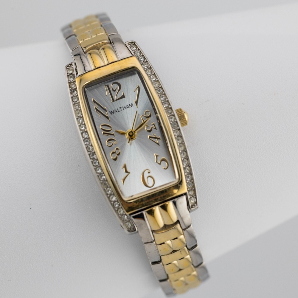WALTHAM WAW042 Two-Tone Quartz Analog Women’s Watch Sz. 6 3/4″ New Battery