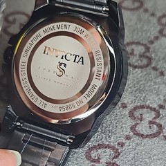 Invicta Speedway Quartz Octagon Watch Black SS Bracelet Glitter Dial 30m, Box