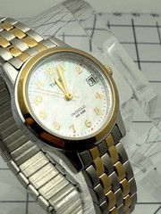 Timex T2M828 Essex Avenue 25mm Quartz MOP Indiglo Two-Tone Expansion Date