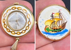 Vtg William Wise & Sons By Robert Ronnel Swiss Manual Wind Pocket Watch Pendant