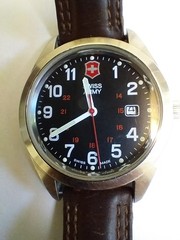 Victorinox Garrison 241083 40mm Stainless Steel Case with Brown Leather Strap