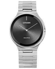 NEW CITIZEN ECO DRIVE MENS DRESS STILETTO ULTRA THIN BLACK DIAL WATCH AR3110-52E