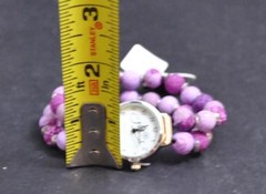Jilzarah Lilac Round Watch Polymer Clay Beads Handcrafted Artisan Jewelry Y1