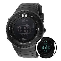 Activa X Invicta Men’s 53mm Digital Black Tone Shock Resistant Sport TPU Watch