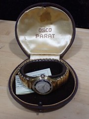 Vintage Osco Parat 17 Jewel Manual Wind Men’s Wristwatch runs fast GP Fish Scale
