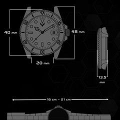 Fenice Subtrack Veridium Automatic Watch 10ATM Miyota, 40mm, Green Dial