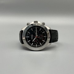 Fossil CH2859 Mens Watch 44mm Black Dial Chronograph Leather Date New Battery