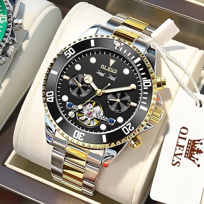 Automatic Mechanical Waterproof OLEVS Luxury Watch Men’s Men Date Strap
