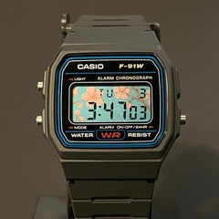 Custom Casio F91W Cherry Blossom Sakura Mod | Handmade Metallic Filter